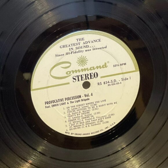 Provocative Percussion (Vol. 4) (Vinyl, 1962) Command RS 834 SD Good+ LP Record - Picture 8 of 12
